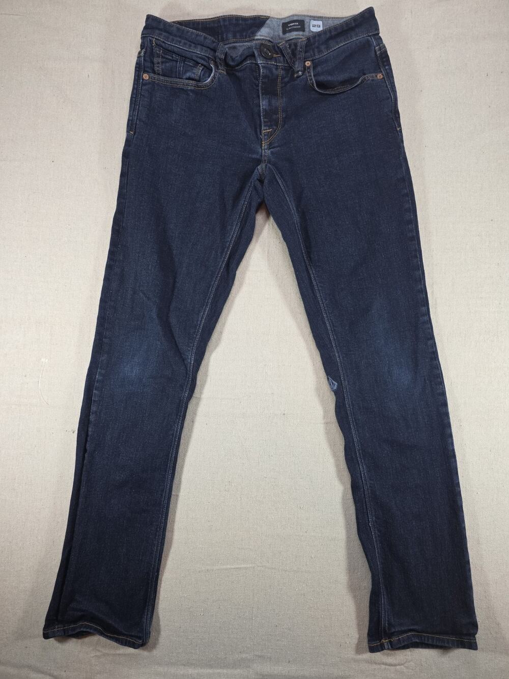 Volcom Vorta Jeans Mens 29x29 Blue Slim Straight Denim Dark Wash Pants